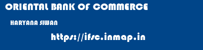 ORIENTAL BANK OF COMMERCE  HARYANA SIWAN    ifsc code